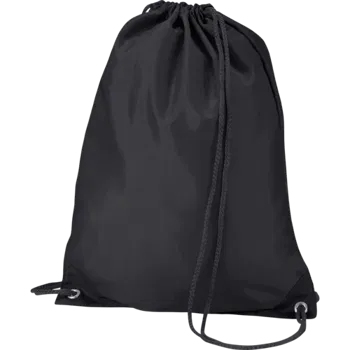 Black Polyester Drawstring Bag