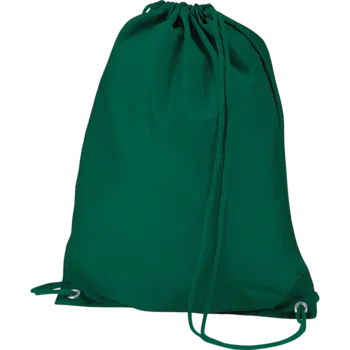 Bottle Green Polyester Drawstring Bag
