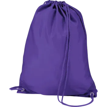 Purple Polyester Drawstring Bag