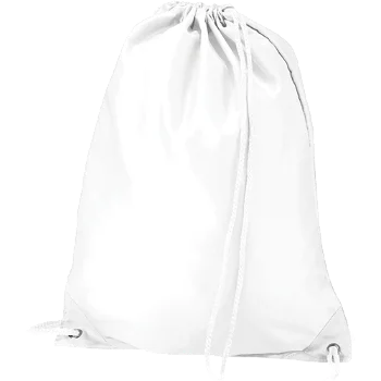 White Polyester Drawstring Bag