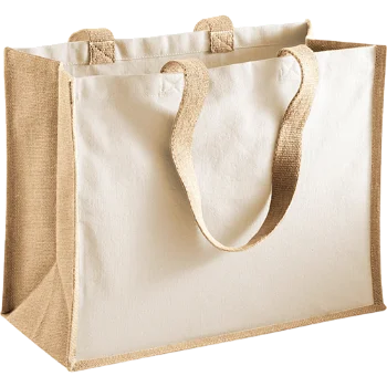 Natural Classic Jute Cotton Canvas Bag