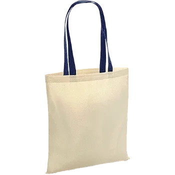 Natural-French Navy Natural Cotton Shopper Contrast Handles