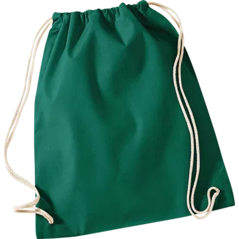 Bottle Green Cotton Drawstring Bag