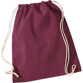 Burgundy Cotton Drawstring Bag