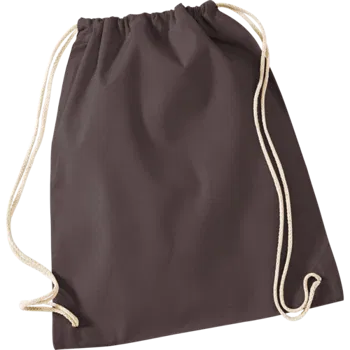 Chocolate Cotton Drawstring Bag