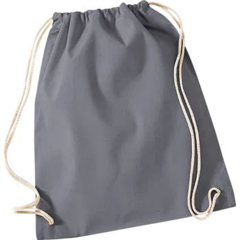 Graphite Grey Cotton Drawstring Bag