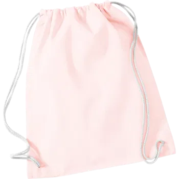 Pastel Pink Cotton Drawstring Bag